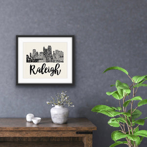Raleigh Skyline Print