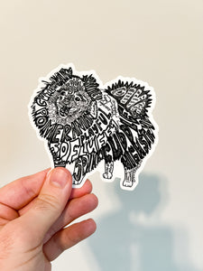 Pomeranian Dog Vinyl Sticker