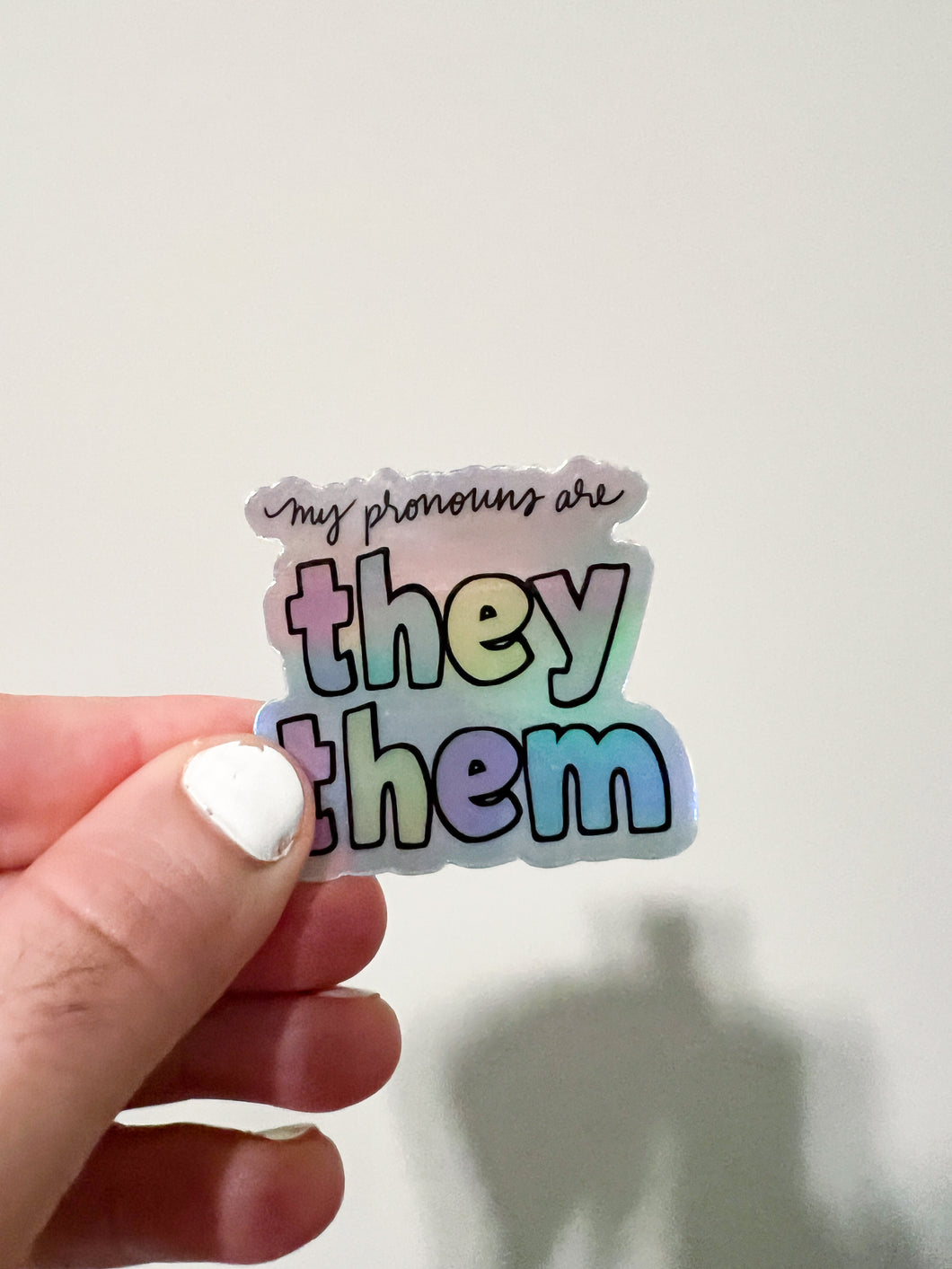 They/Them Colorful/Trans Pronoun Sticker