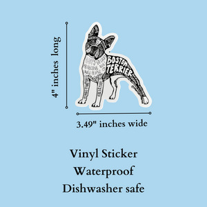 Boston Terrier Dog Vinyl Sticker