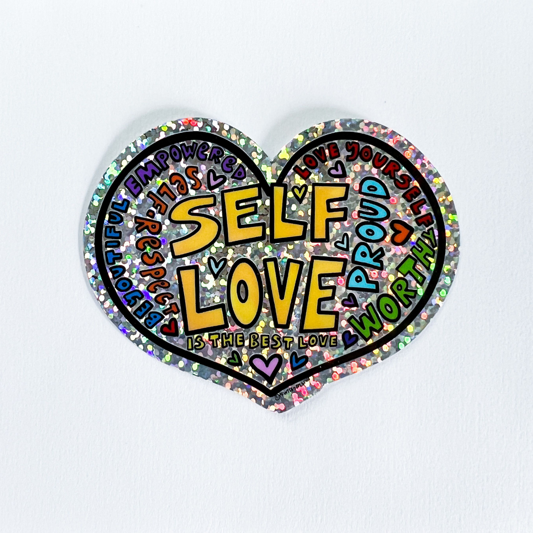 Self Love Glitter Sticker