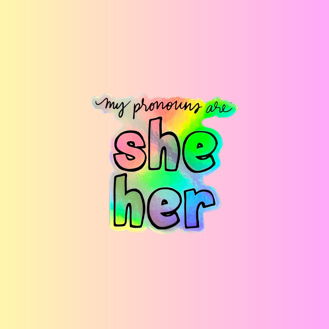 She/Her Pronoun Sticker
