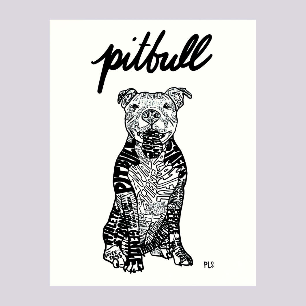 Pitbull Dog Print