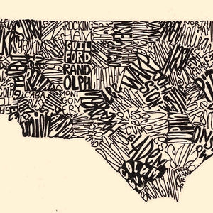 North Carolina Counties Print