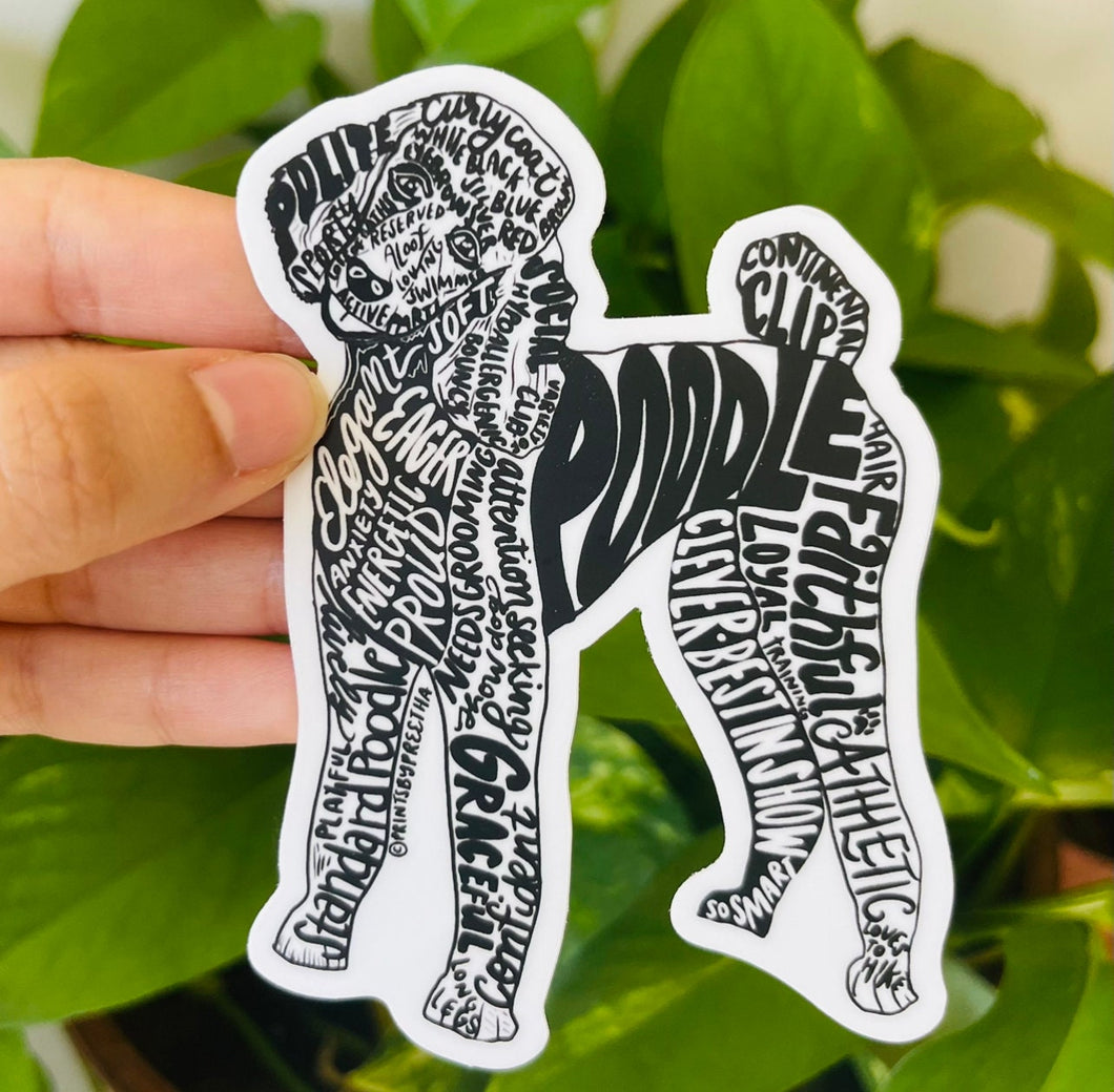 Poodle Dog Vinyl Sticker