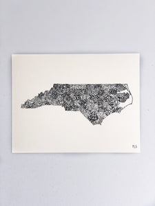 North Carolina Counties Print
