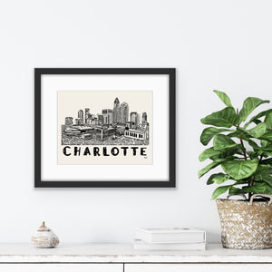 Charlotte Skyline Art Print